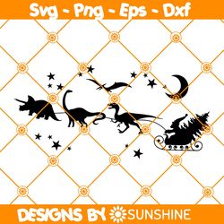 Christmas Dinosaur Sleigh Ride SVG PNG, Dinosaur Sleigh Ride Svg, Santa Sleigh Svg, Christmas Svg, Kids Christmas Svg