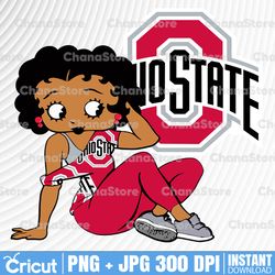 betty boop with ohio state buckeyes png file, ncaa png, sublimation ready, png files for sublimation,printing dtg