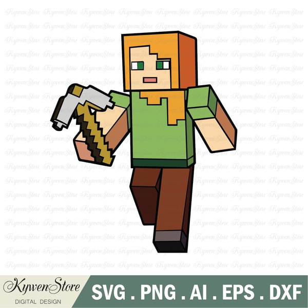 Vector Alex minecraft in Svg, format Instant download | Inspire Uplift