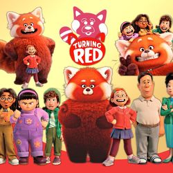 turning red svg bundle, turning red png files, turning red clipart, red panda svg, 4 town svg, turning red birthday, ins