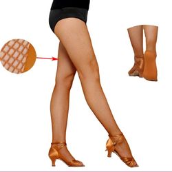 Professional dance fishnet tights for women tan nude color pantyhose dance Ballroom latina Ballet Sealed anti-slip sole