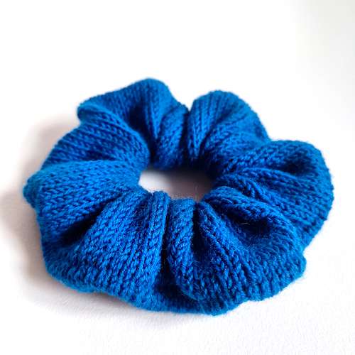 Handknit Blue color Scrunchies for women Christmas gift for her Gift for women Valentine day gifts Blue Scrunchie