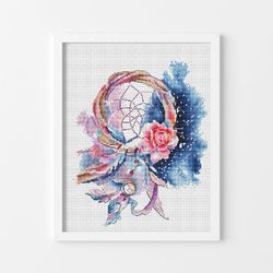 Dream Catcher Cross Stitch Pattern, Colorful Cross Stitch Chart, Counted Cross Stitch, Modern Cross Stitch, Digital PDF