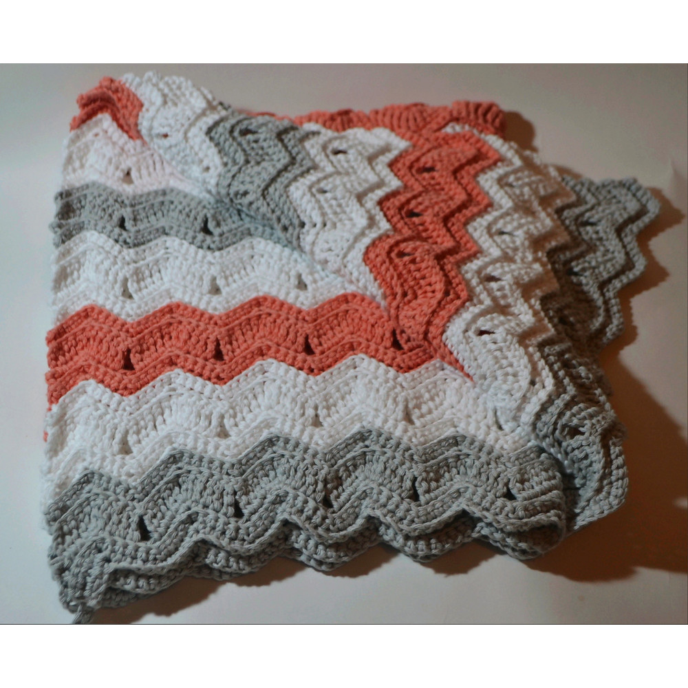 Baby Blanket Crochet Pattern Ripple Textured Blanket Chevron Blanket 1
