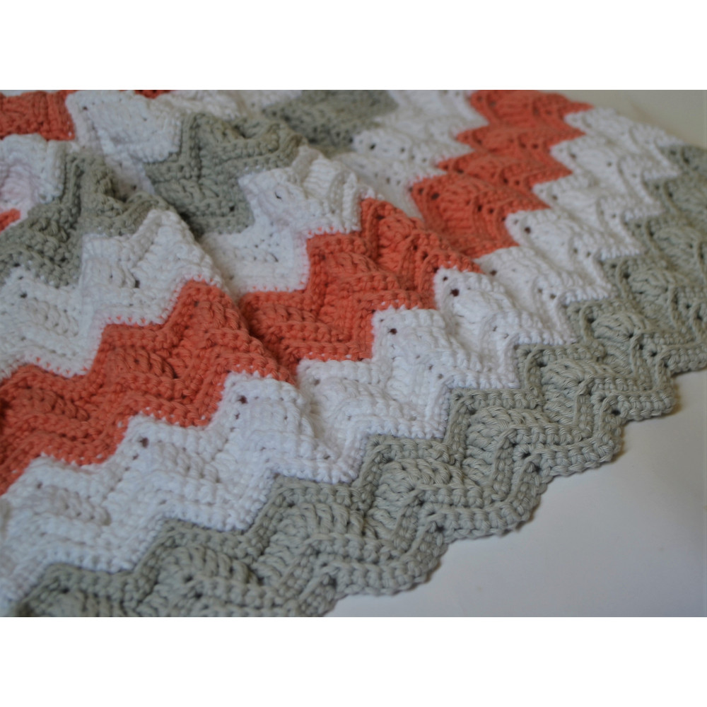 Baby Blanket Crochet Pattern Ripple Textured Blanket Chevron Blanket 3