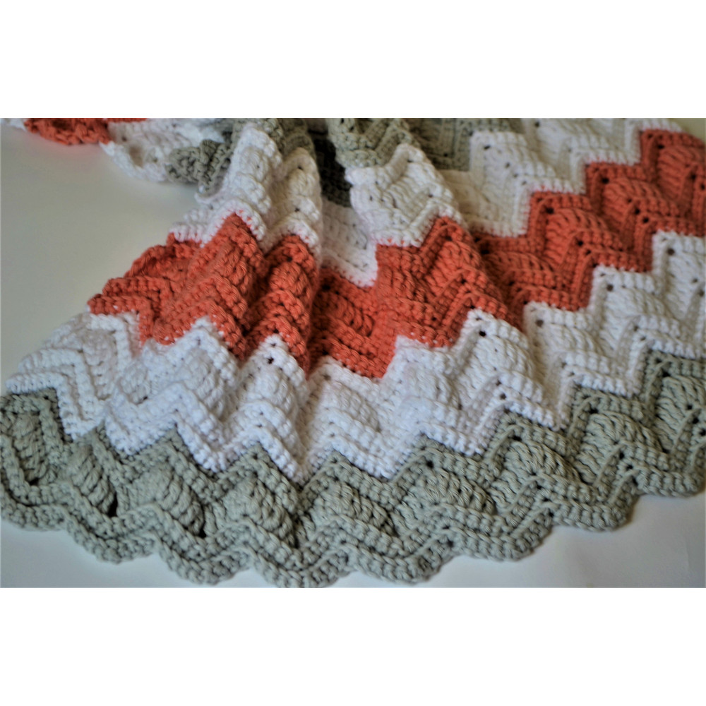 Baby Blanket Crochet Pattern Ripple Textured Blanket Chevron Blanket 6