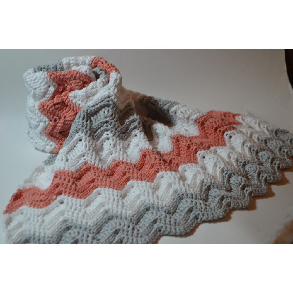 Baby Blanket Crochet Pattern Ripple Textured Blanket Chevron Blanket 5