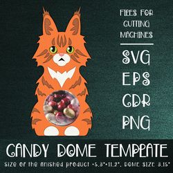 maine coon cat | candy dome template