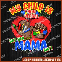 non verbal autism awareness black women mom png, daughter, mama png, png high quality, png, digital download
