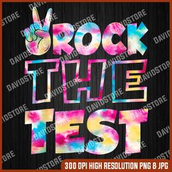rock the test testing day retro motivational teacher student png, rock the test png, png high quality, png, digital