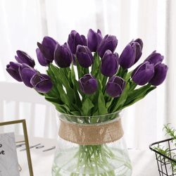 Droop-Free Multicolor Real Touch Tulip Flowers Set