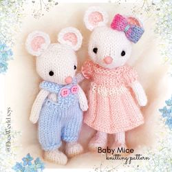 knitting patterns baby mice amigurumi two pattern deal