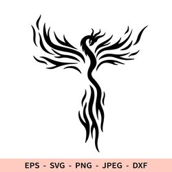 Phoenix SVG Tribal Phoenix Silhouette File for Cricut Phoenix clipart Decal Dxf