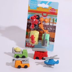 3D Traffic Vehicle Theme Eraser Set for Schooling Kids Pack Of 1