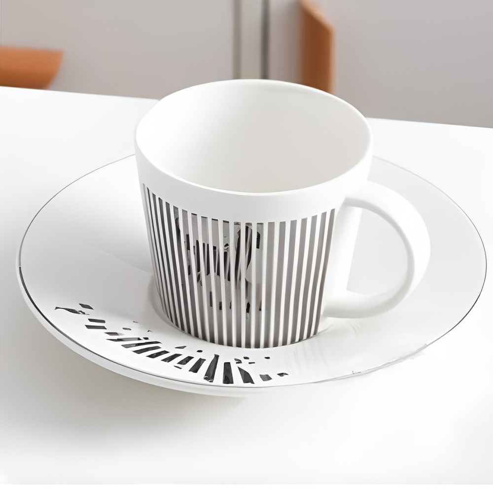 Elegant Looking Anamorphic Cup and Saucer for Tea Time1
