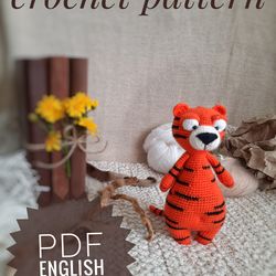 Crochet Pattern animal tiger Soft Toy. Soft toy for children.