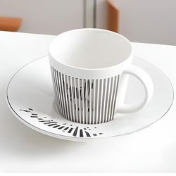 3D Illusion Cup For Tea & Coffee Lovers | Functional Mirror Reflection Anamorphic Cup and Saucer | Anamorphic Cup