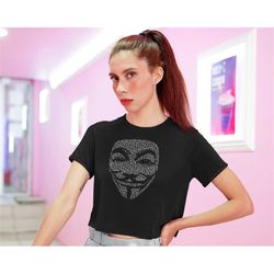 v for vendetta guy fawkes mask cropped t-shirt