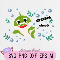 Grandpa Shark Svg, Shark Svg, Shark Grandpa Boy Svg, Shark do do do, Grandpa Shirt Design, Silhouette, Cricut Cut Files