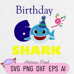 6th birthday shark svg, shark birthday svg, shark doo doo svg, shark kids svg, birthday svg, birthday boy svg files, cri