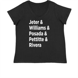jeter and williams and posada and pettitte and rivera womens plus size v-neck t-shirt