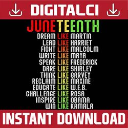 juneteenth dream like leaders black men women boys girls black history, black power, black woman, since 1865 png sublima