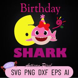 6th Birthday Shark Svg, Shark Birthday Svg, Shark Doo Doo Svg, Shark Kids Svg, Birthday Svg, Birthday Girl Svg Files, Cr