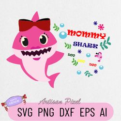 mommy shark svg, shark svg, shark mommy boy svg, shark mommy girl svg, shark do do do, mommy shirt design, silhouette, c