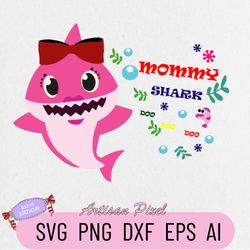 Mommy Shark Svg, Shark Svg, Shark Mommy Boy Svg, Shark Mommy Girl Svg, Shark do do do, Mommy Shirt Design, Silhouette, C