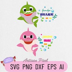 Grandpa Svg, Grandma Shark Svg, Shark Svg, Shark Grandpa Boy Svg, Shark Grandpa Girl Svg, Shark do do do, Grandpa Shirt