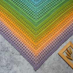 PDF Crochet Shawl Pattern - Olivia Shawl - Triangle Shawl Crochet Pattern - Crochet Triangle Scarf - Video pattern