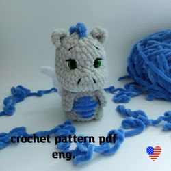 Dragon crochet pattern, amigurumi dragon (PDF)