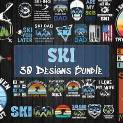 30 designs ski bundle svg, ski svg, ski design, ski vector