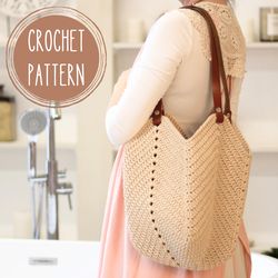 Crochet  Tulip Bag Pattern PDF, Tote bag DIY, Beach Bag, Shopping bag, Shoulder bag, boho handbag, reusable grocery bag