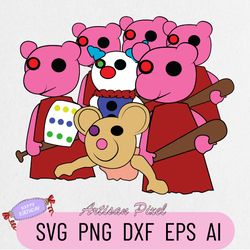 Piggy Roblox Svg, Roblox Game Svg, Roblox Characters Svg, Halloween Svg, Piggy Svg