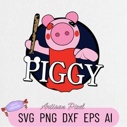 piggy svg, piggy roblox svg, piggy with baseball svg, piggy horror roblox svg