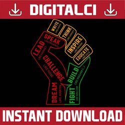 inspiring black leaders power fist hand black history month black history, black power, black woman, since 1865 png subl