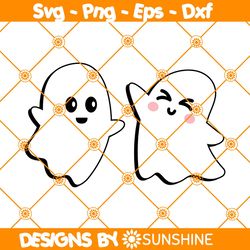 Two Cute Ghost Svg PNG, Cute Ghost Svg, Gift for HAlloween Svg, Stay Spooky Svg, Halloween Spooky Svg, File For Cricut