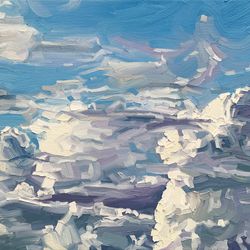 Clouds No.4. Sky series. Original one-of-a-kind oil painting,