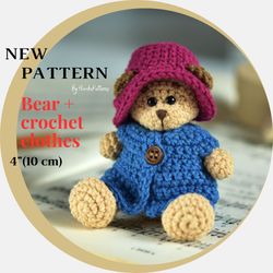 Crochet pocket bear pattern and crochet teddy bear clothes
