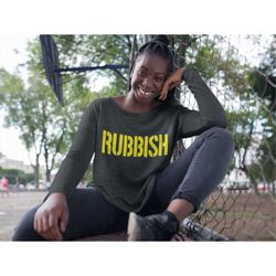 rubbish punk emo shirt mean girls slouchy off shoulder oversized sweatshirt