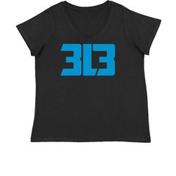 3l3 from the 313 detroit womens plus size v-neck t-shirt