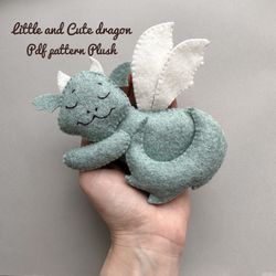Dragon plush pdf felt pattern kawaii plushie dragon ornament stuffed dragon decor plush sewing pattern funny ornaments