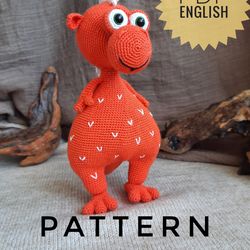 Crochet Pattern animal Dragon Soft Toy. Soft toy for children.
