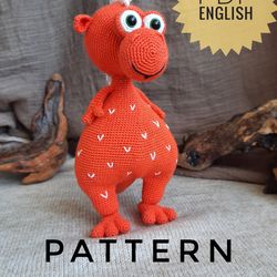 crochet pattern animal dragon soft toy. soft toy for children.