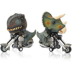 Dinosaur Motorcycle Pullback Game Toy for Kids - Set of 2