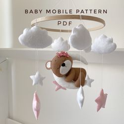 bear ornament bear moon pdf pattern pdf sewing pattern woodland animals digital downloads plush pattern baby mobile patt