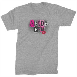 abcdefu f-ck you lips mens t-shirt