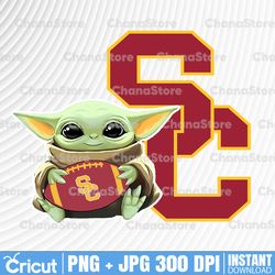 Baby Yoda with USC Trojans  Football PNG,  Baby Yoda png, NCAA png, Sublimation ready, png files for sublimation