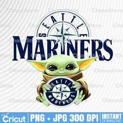 baby yoda with seattle mariners baseball png,  baby yoda mlb png, mlb png, sublimation ready, png files for sublimation